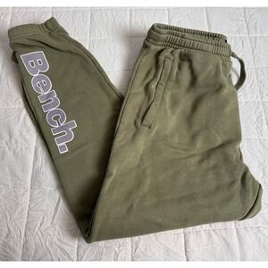 Bench Mens XL Olive Green Fleece Jogger Sweatpants‎ Logo Graphic 130425